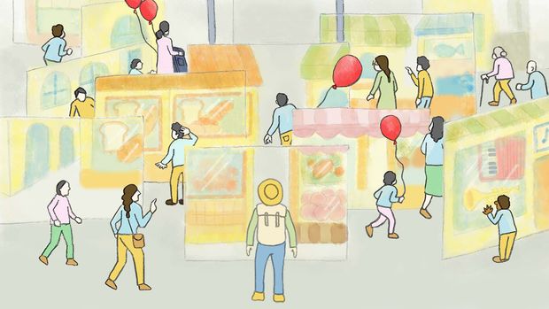 二次元銀座商店街のイラスト
