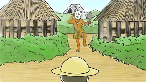 顔無し族の村のイラスト